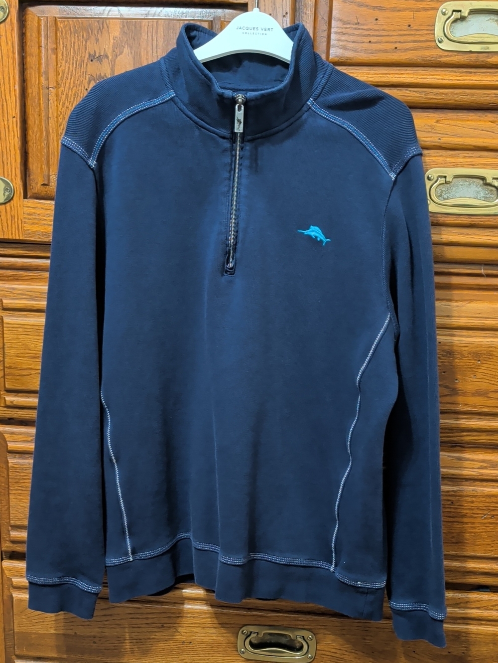 Men's Tommy Bahama 100% Cotton Navy Quarter-Zip